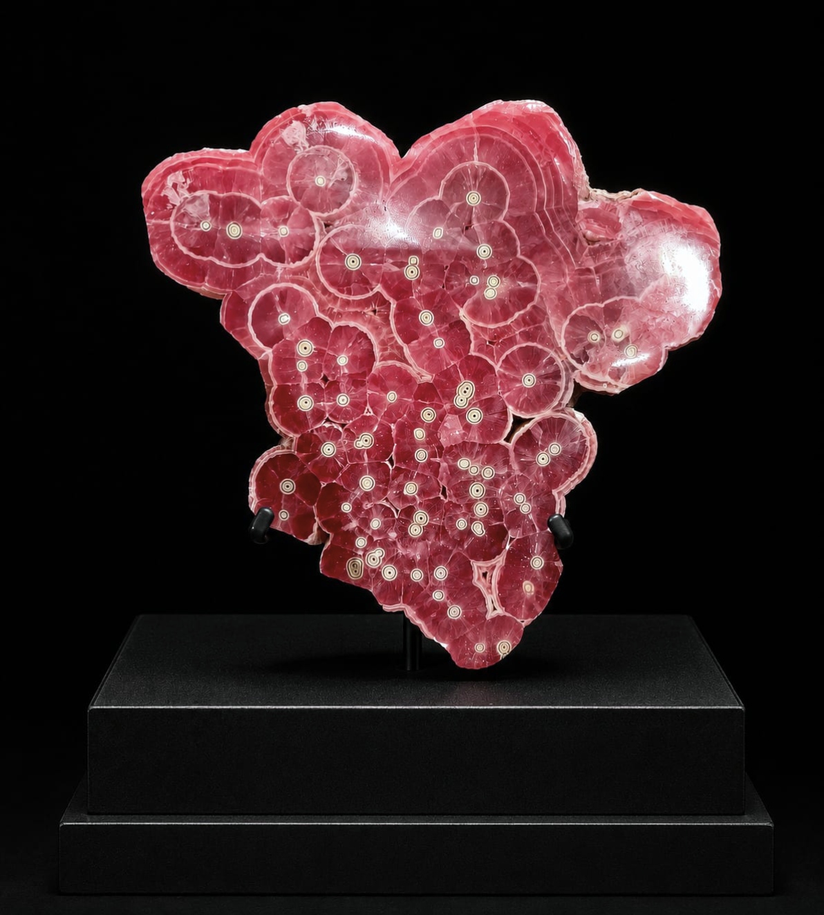 Rhodochrosite slice from Capillitas Mine, Argentina — P&L Art and Crystals Singapore