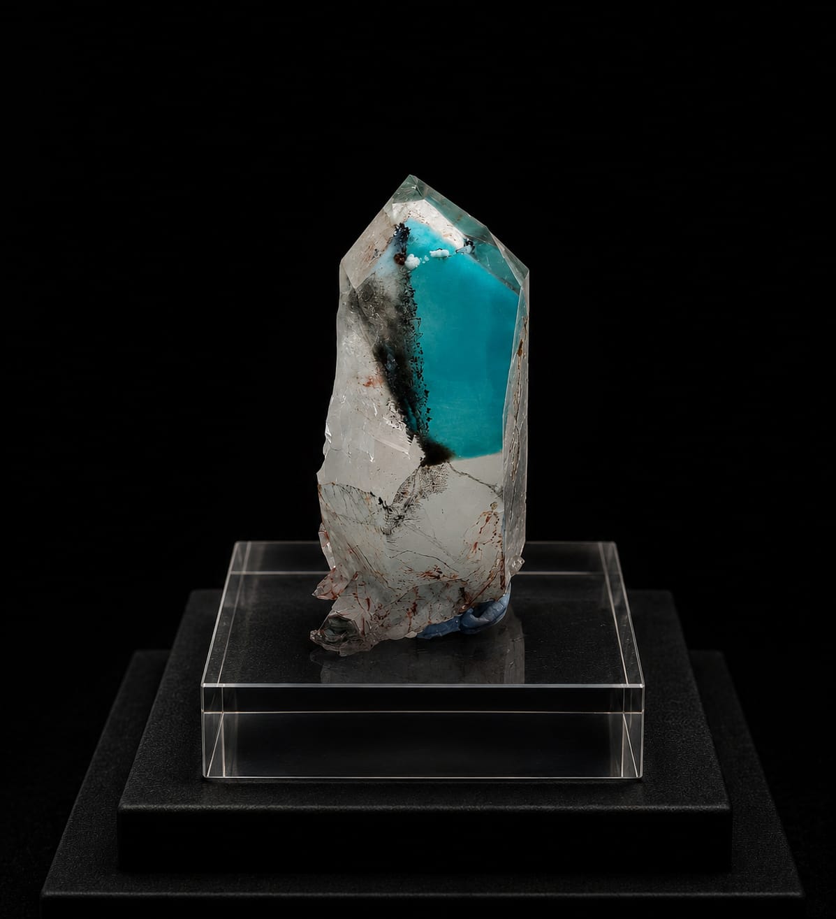 Ajoite in Quartz specimen
