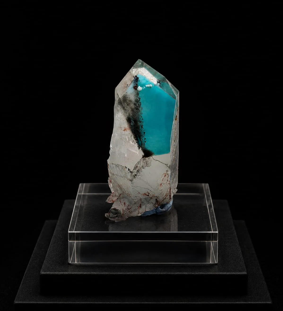 Ajoite in Quartz specimen — placed by P&L Art and Crystals Singapore