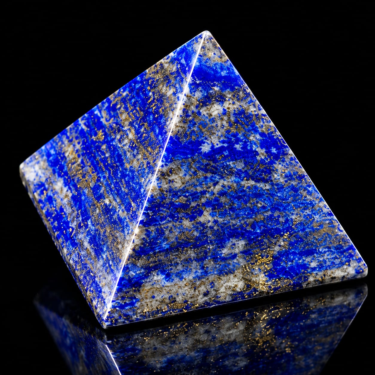 Polished Lapis Lazuli pyramid — P&L Art and Crystals Singapore