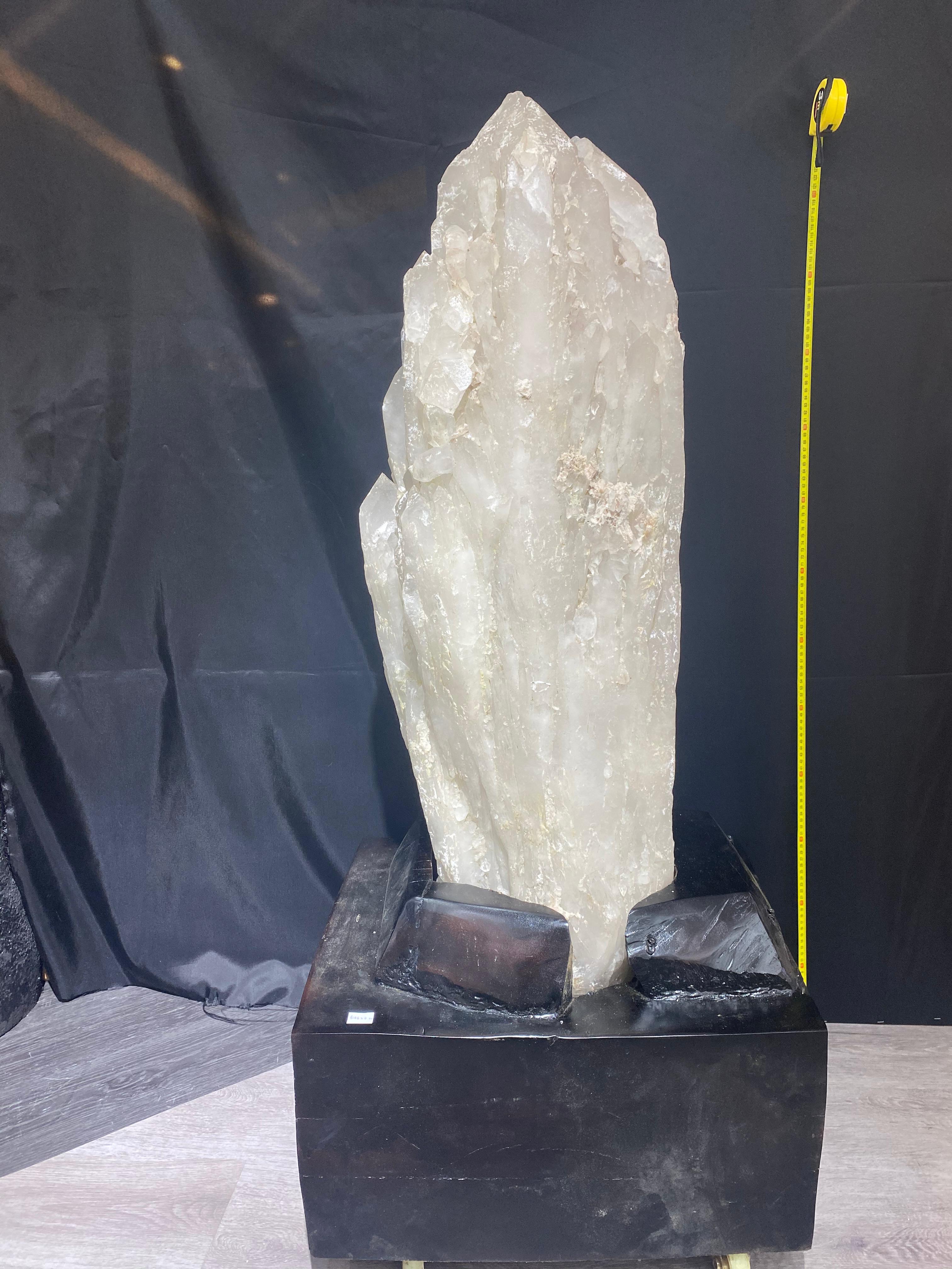 Raw cathedral quartz specimen with scale reference