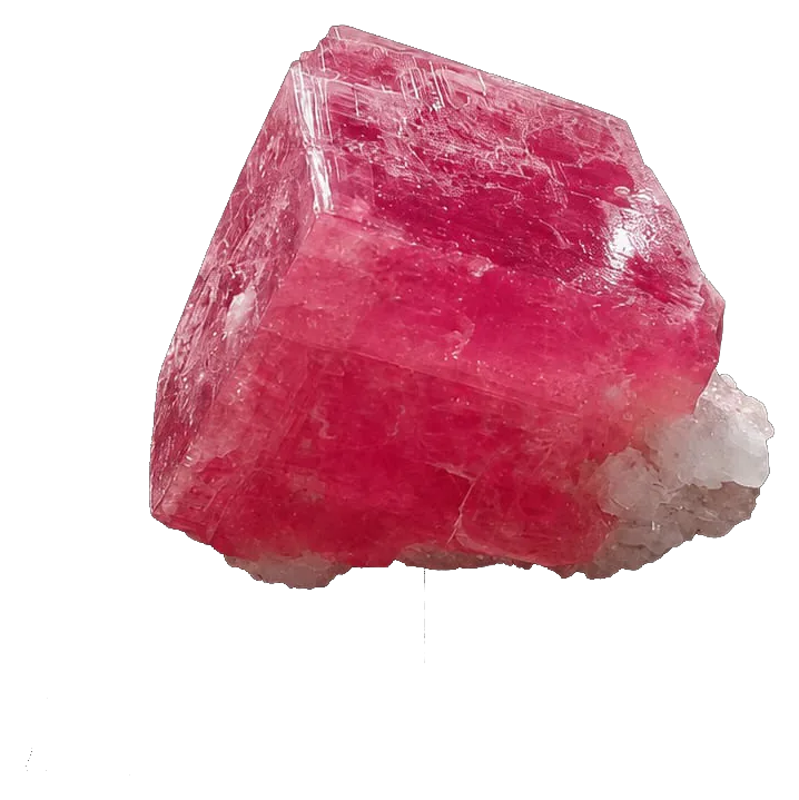 Rhodochrosite crystal on quartz matrix — Sweet Home Mine, Colorado